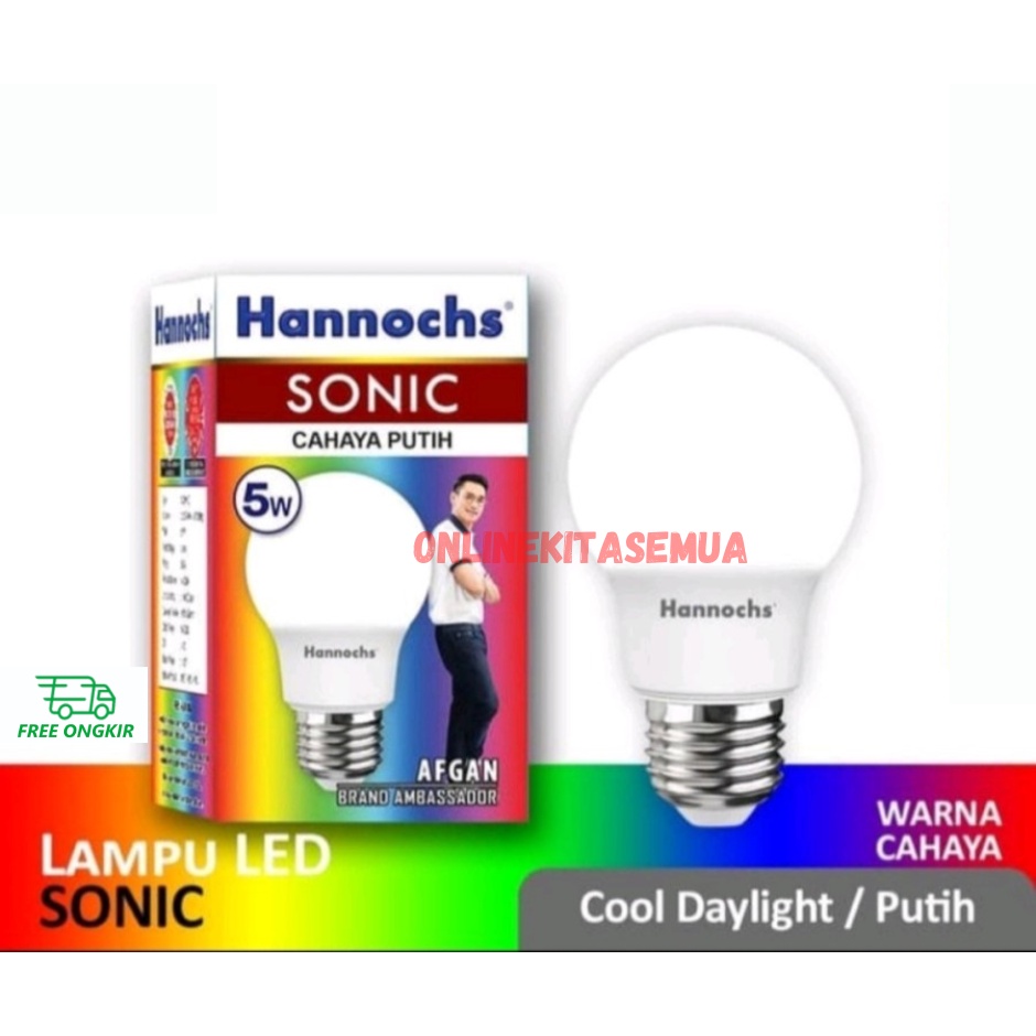 Lampu Bohlam Led Bulb HANNOCHS SONIC SNI Putih 6500K