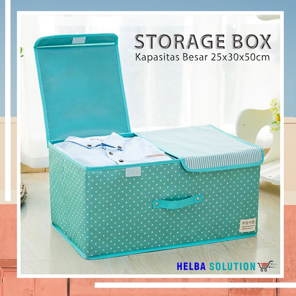 Kotak Penyimpanan Besar Bisa Dilipat 25x30x50cm Tempat Pakaian Mainan Anak Container Storage Box