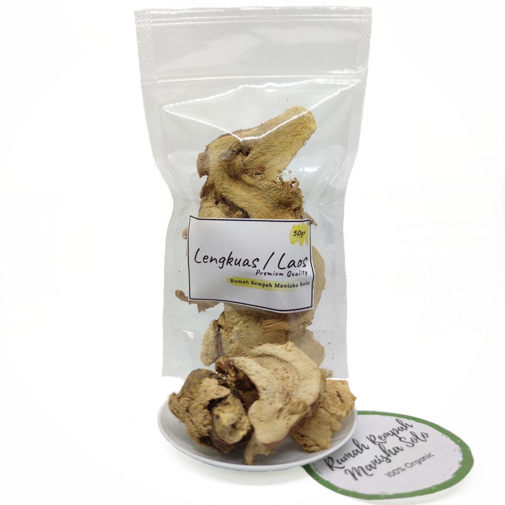 Lengkuas Kering / Laos Kering 50gram - Rumah Rempah Manisha Solo