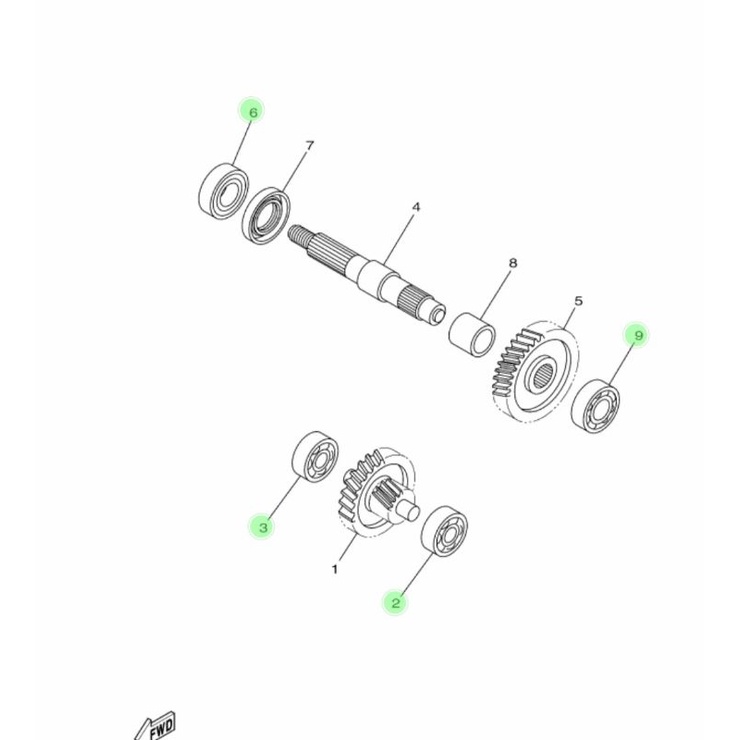 LAKER BEARING RASIO SET MIO J MIO SOUL GT X RIDE 115 ORIGINAL YAMAHA