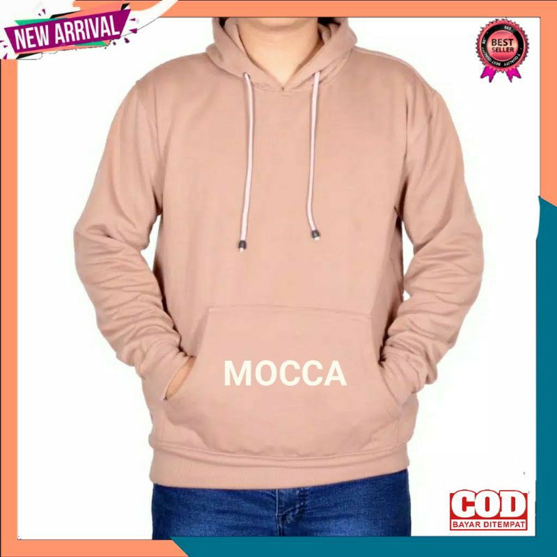 HOODIE Wanita Sweater Pria Polos Laki Laki Perempuan XL-Hoodie Mocca