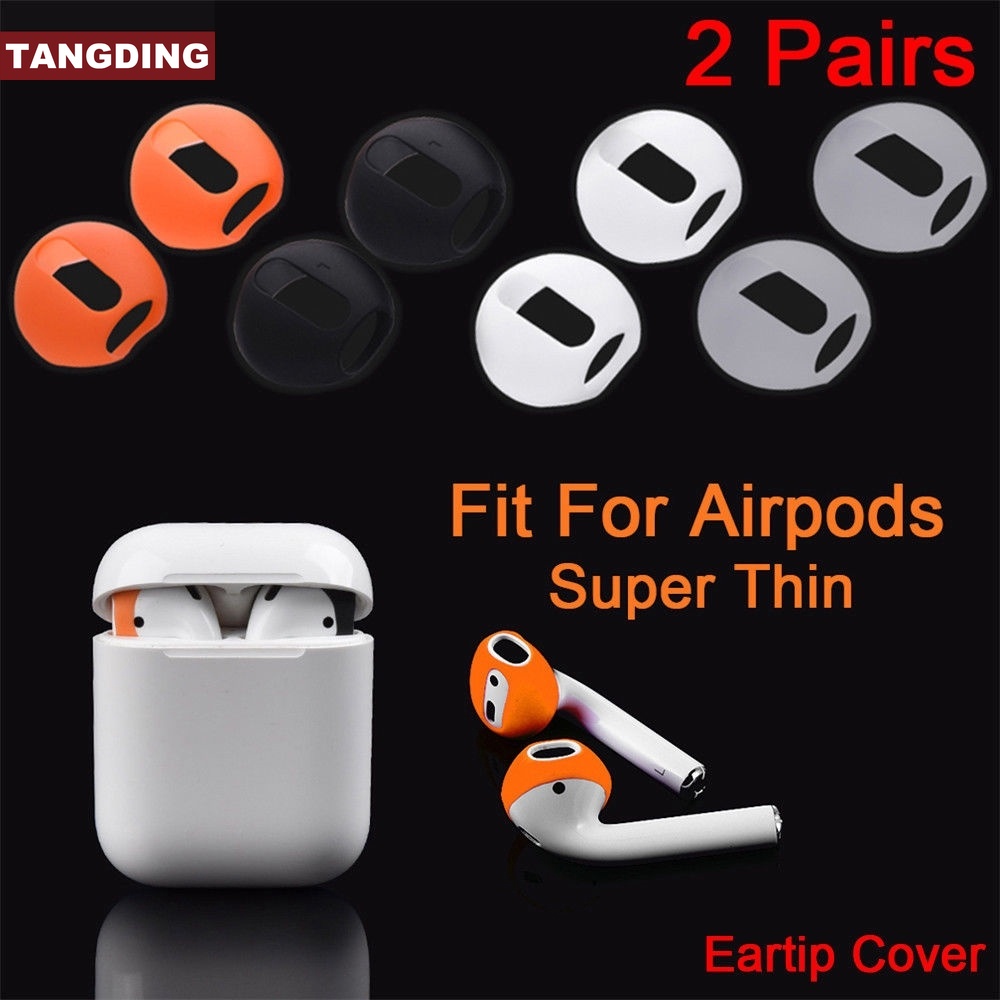 2 Pasang Case Cover Earplug Earphone Bluetooth Bahan Silikon Untuk Iphone