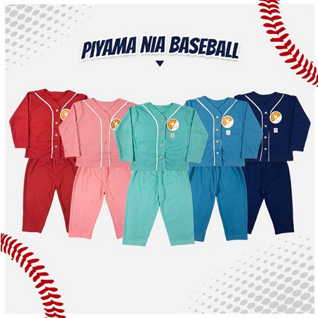 Nia / Piyama Nia Premium Baseball / Baju Tidur Bayi Nia / Baju Bayi Nia Premium Baseball