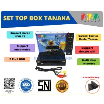 Set Top box Digital Tanaka DVB T2 SNI bisa Internet (Youtube dll) untuk TV Tabung dan LED