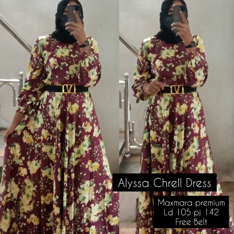 Dress Armani Silk import//Gamis Alyssa Cherell