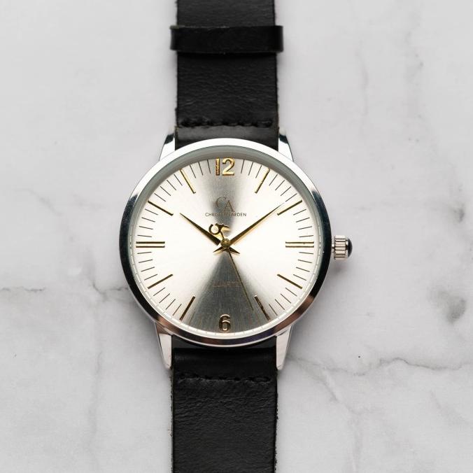 Jam Tangan Pria Christyan Arden THEO CA3205-Silver-Black Strap