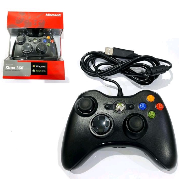 Stick XBOX 360 Wired Ori Pabrik Support Game PC win 7, 10, 11