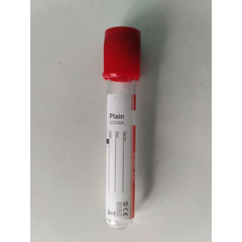 Tabung Vakum Vacutainer Plain Merah ecer Murah
