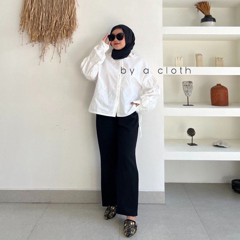 Kemeja Katun Oversize Serut Lengan by a cloth