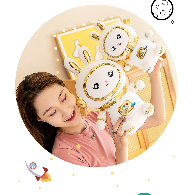 Boneka Bunny Kostum Astronot Bahan Plush