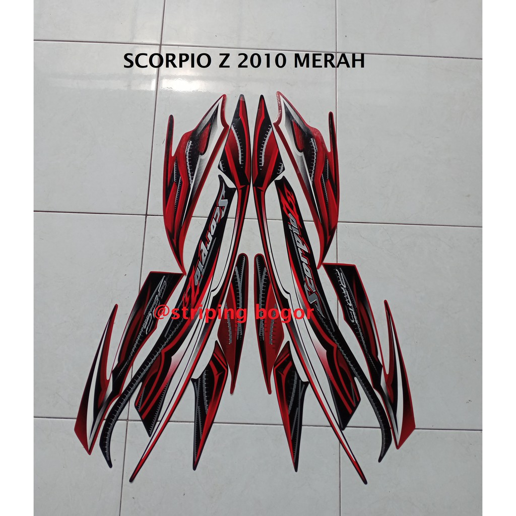Sticker Motor Yamaha Scorpio Z 2010 Merah