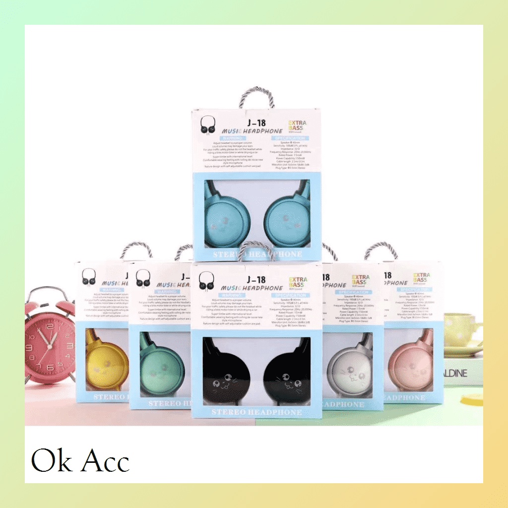 Headphone Bando warna macaron kabel MIC game headset