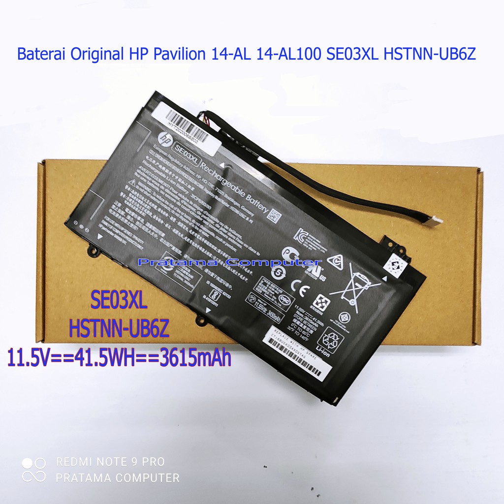 Baterai Original HP Pavilion 14-AL 14-AL100 SE03XL HSTNN-UB6Z