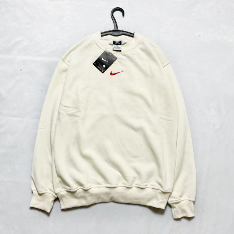 CREWNECK SWEATER NIKE SMALL SWOOSH VINTAGE MIRROR 1:1 ORIGINAL / JAKET PRIA WANITA