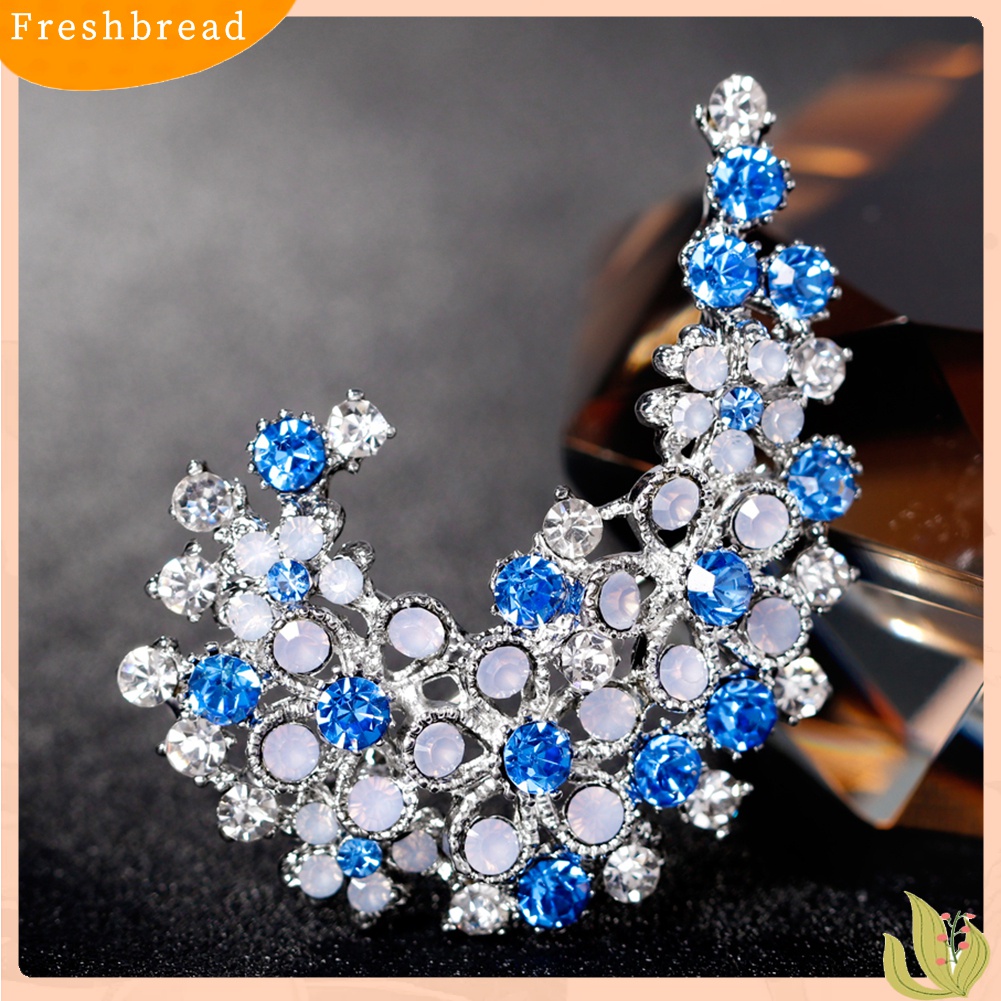 [ TERLARIS]Elegant Jewelry Flower Shiny Rhinestone Women's Scarf Brooch Pin Accessory Gift