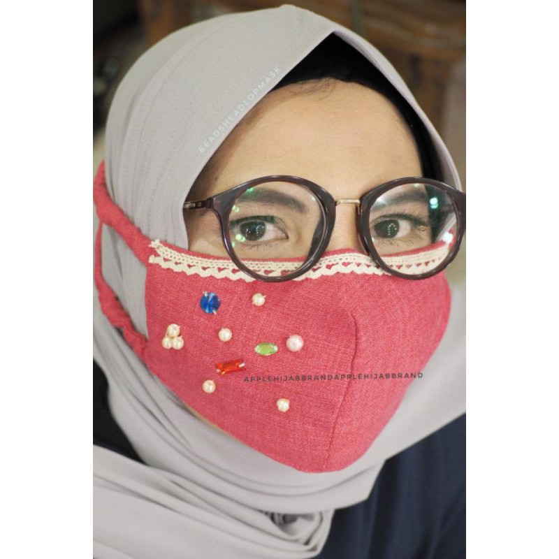 PROMO 3.3 Masker Beads Original Apple Hijab