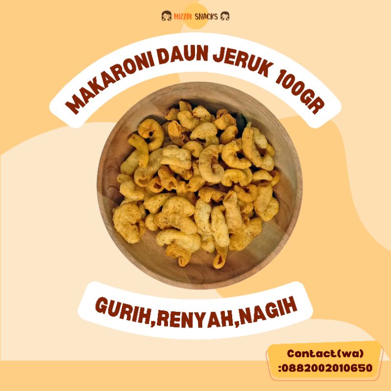 

CEMILAN MURAH MAKARONI DAUN JERUK 100 GRAM GURIH. RENYAH, NAGIH