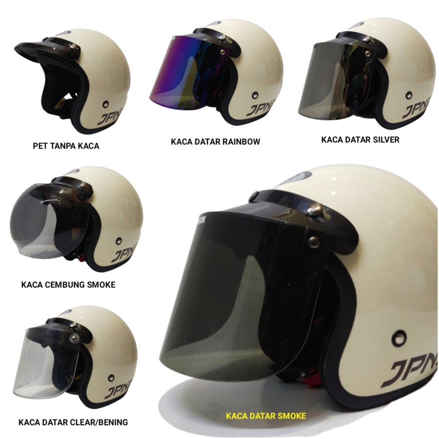 Helm JPN Warna Cream Scoopy Glossy