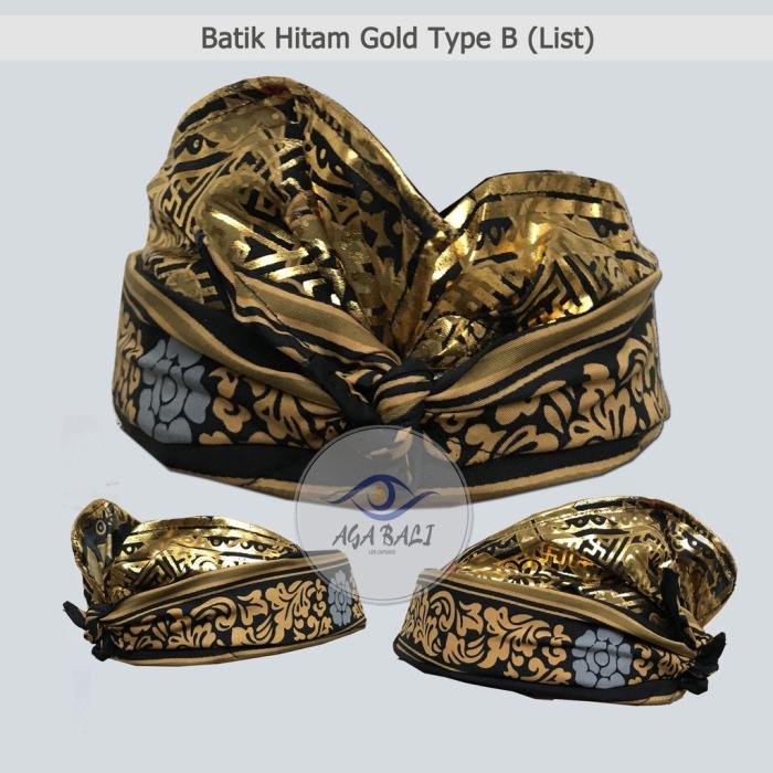 Udeng Bali Jadi Batik Patra HITAM GOLD SERI U006.ag