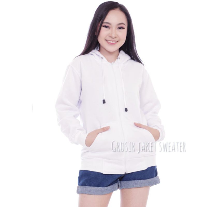 Hoodie zipper polos pria/wanita