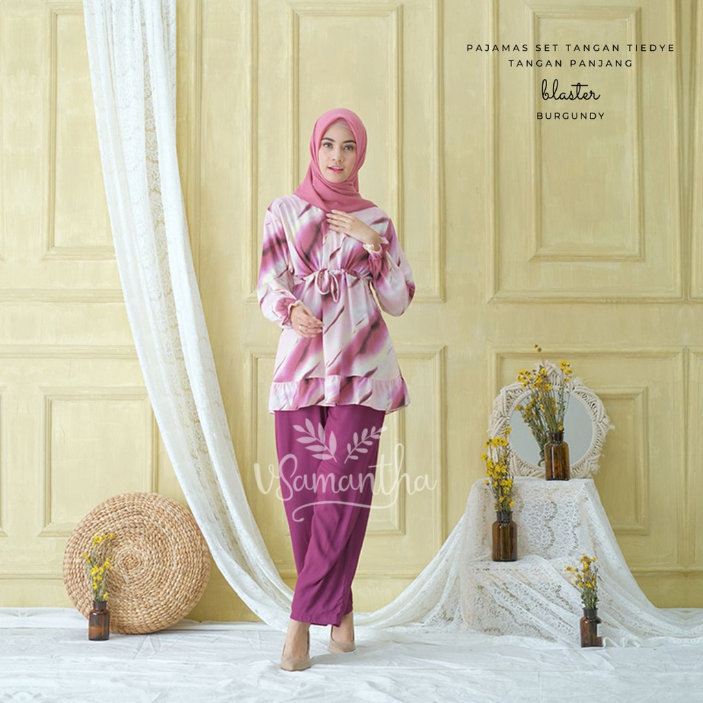 Pajamas Set / Piyama Set Muslim Rayon Rempel Busui Friendly - Tangan Panjang