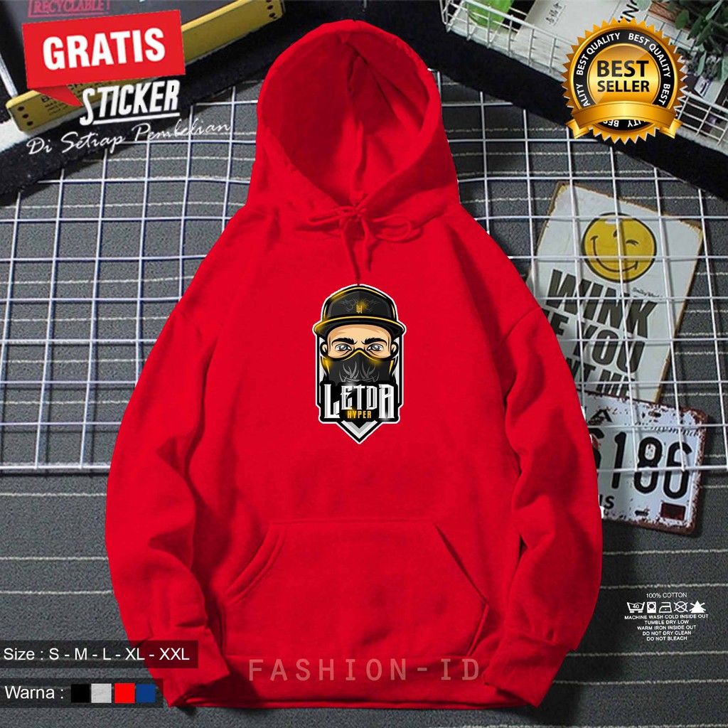 Jaket Sweater Hoodie LETDA HYPER FF FREE FIRE Keren Pria Dan Wanita Distro KAOS PRIA KEREN