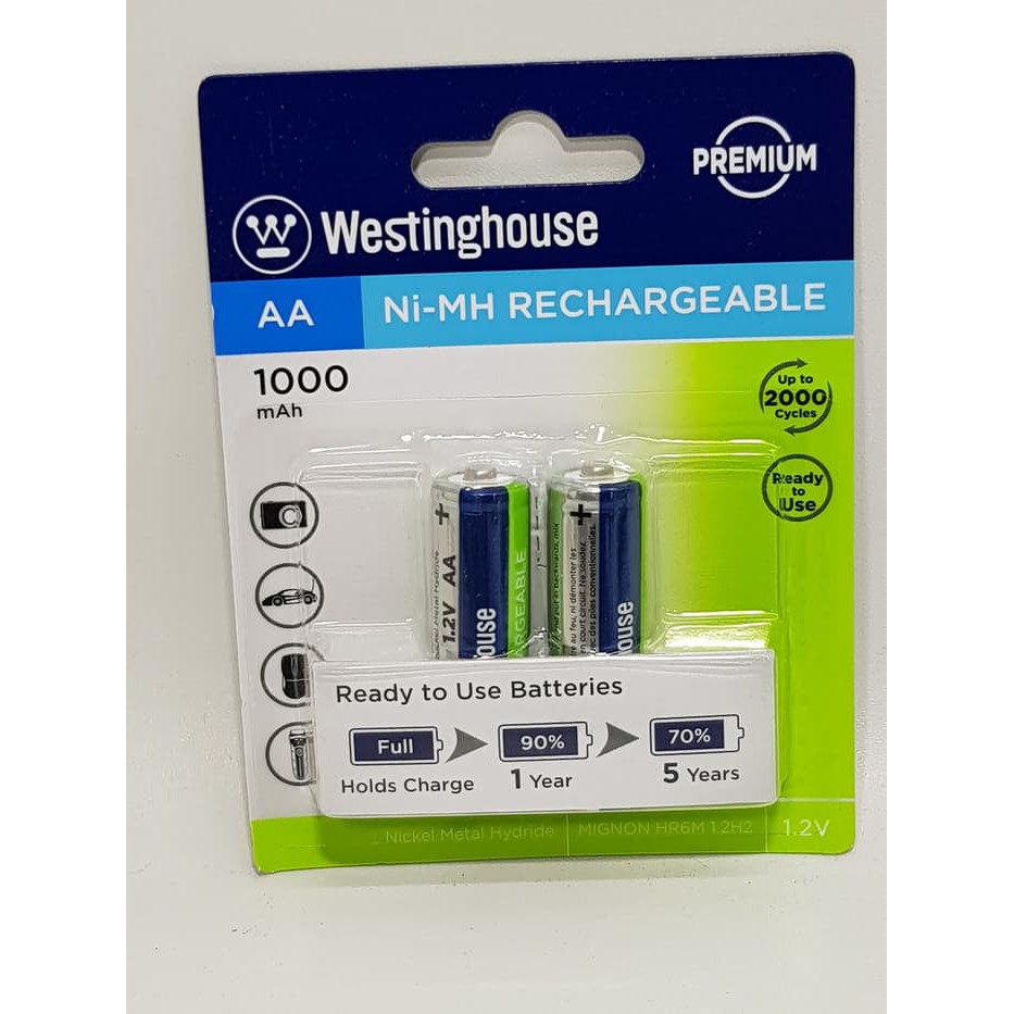 Asli  Baterai AA 1000 mAh / Battery westinghouse Rechargeable