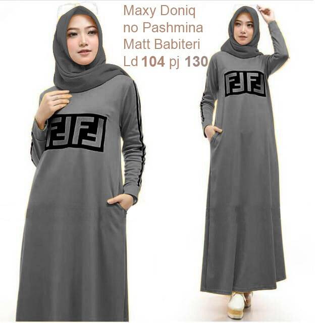 TOTOTAshop.Maxi DONIQ,bahan babyterry tebal premium,motif sablon halus.NO PASHMINA