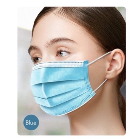 MASKER MEDIS 3PLY Isi 50PCS PER BOX Disposable Protective Mask Earloop Masker Pelindung Anti Bakteri