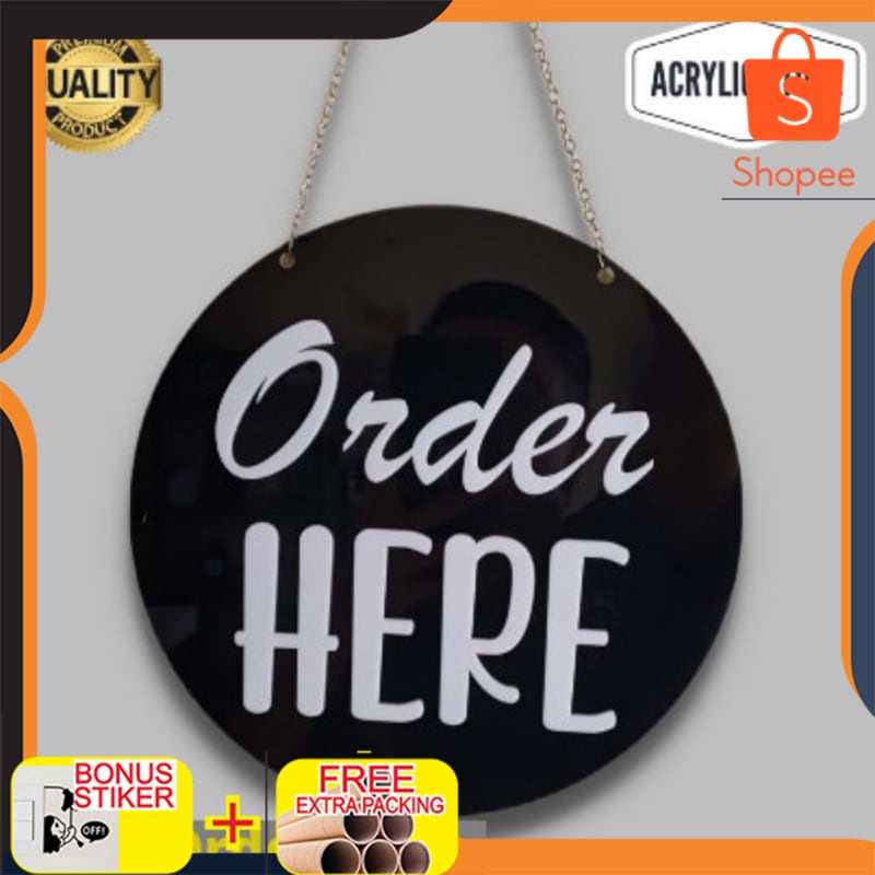 

Grosir Sign order here timbul/papan nama order here/signage timbul (bulat) Keren