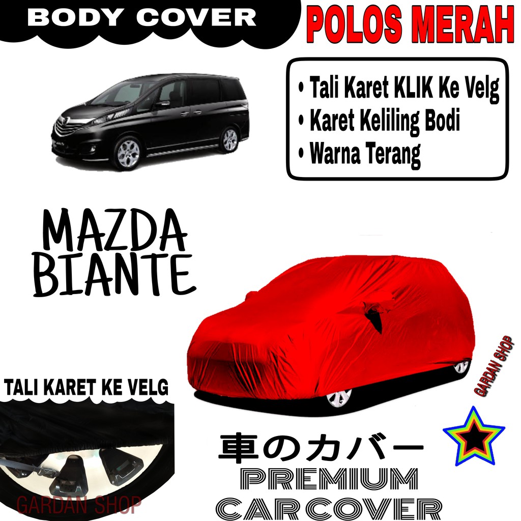 Sarung Mobil MAZDA BIANTE Polos MERAH Body Cover Penutup Body Mazda PREMIUM