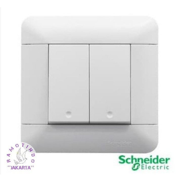 Saklar Seri Schneider 2 Gang Arcato E8132L1_WE 2