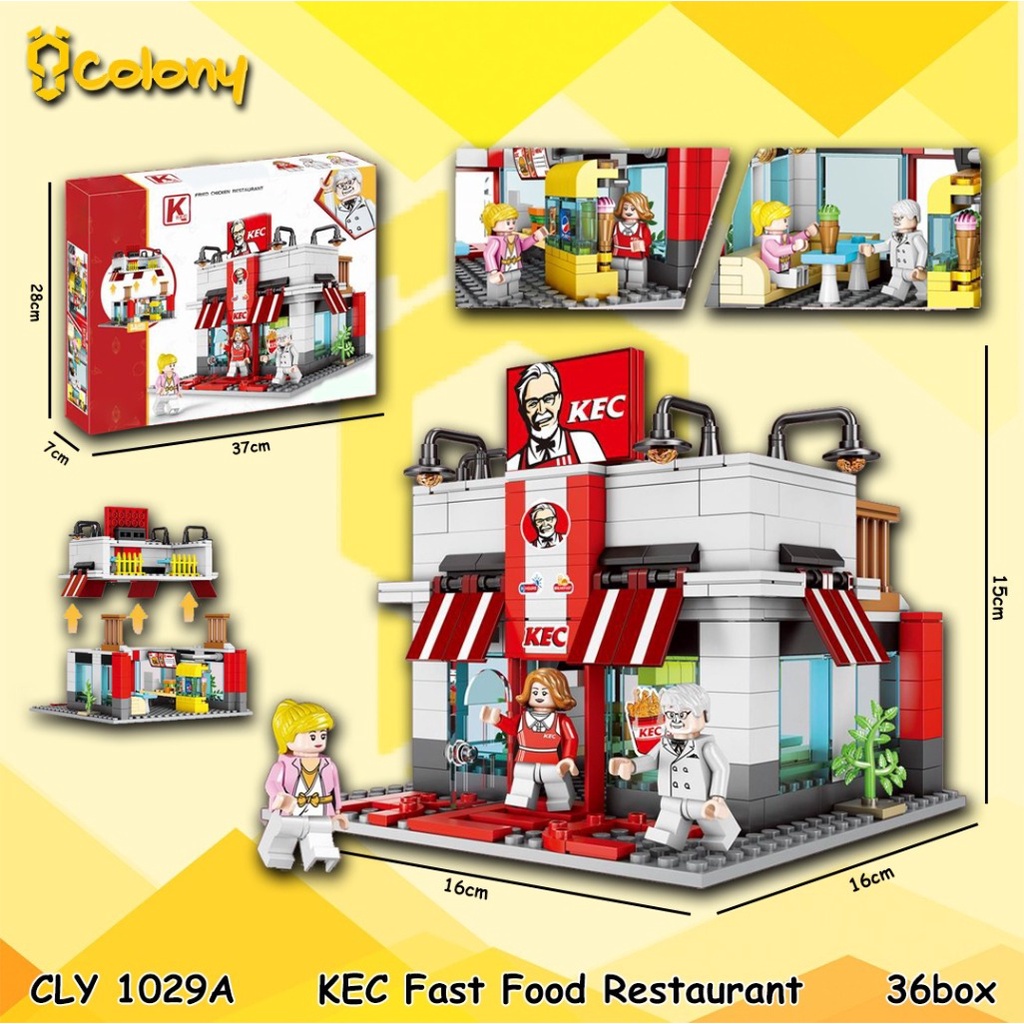 ​MURAH CLY1011 CLY1018 CLY1026 CLY1027 CLY1029 CLY1030 CLY1032 Restoran MCD MCDonald Pizza KFC Starbucks Blok BLock Balok Bricks Tumpuk Building Set Mainan Anak Hobi Koleksi Model Kit COLONY