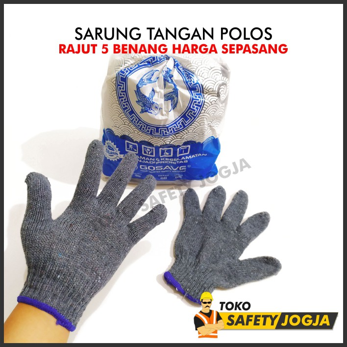 SARUNG TANGAN RAJUT POLOS BENANG 5 GOSAVE ECERAN SEPASANG