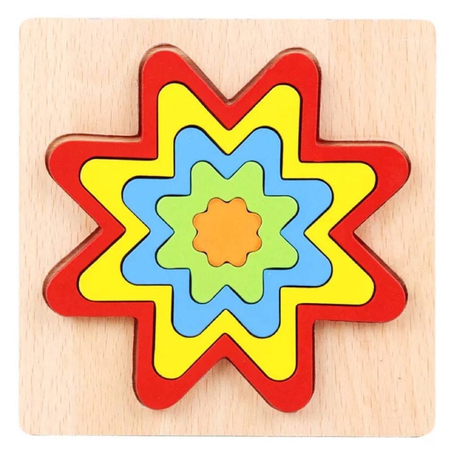 Mainan Edukasi Anak Basic Shape Kayu Balok Geometri Puzzle 3D Montessori Sensory Xylophone Jam Angka-GEO FIREWORK