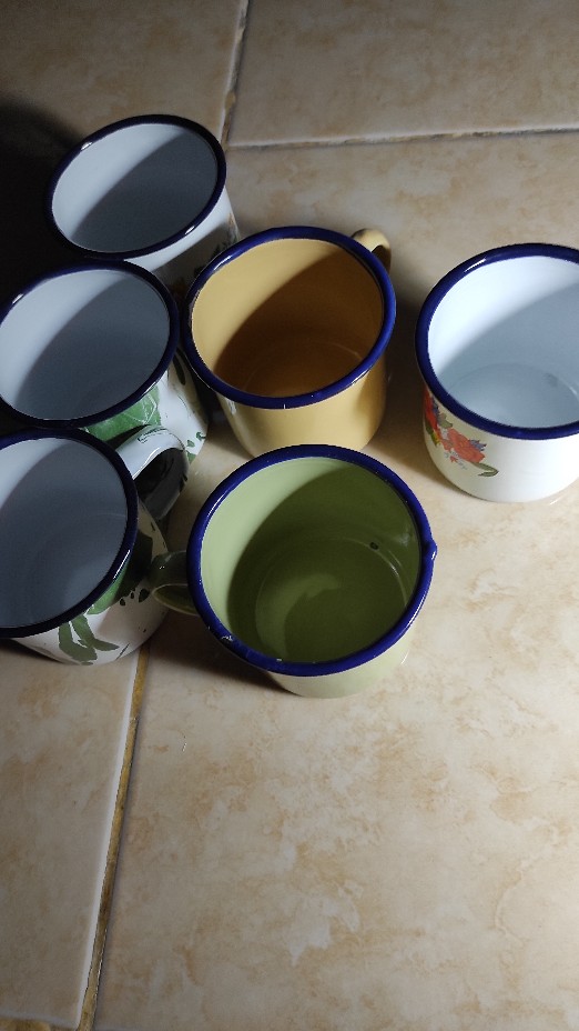 Cangkir Enamel Bunga 7 Cm/cangkir Seng Kaleng Jadul/blirik Blurik/gelas Souvernir *bunga*