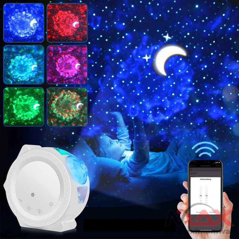 Lampu Malam bintang bertaburan Proyektor bintang malam indah Smart Wifi Light Starry Sky  Smart Wifi LED Galaxy Projector Night Light 3 in1 Starry Sky Projector Lamp Work with Alexa Sound Activated Music Bedroom Decor