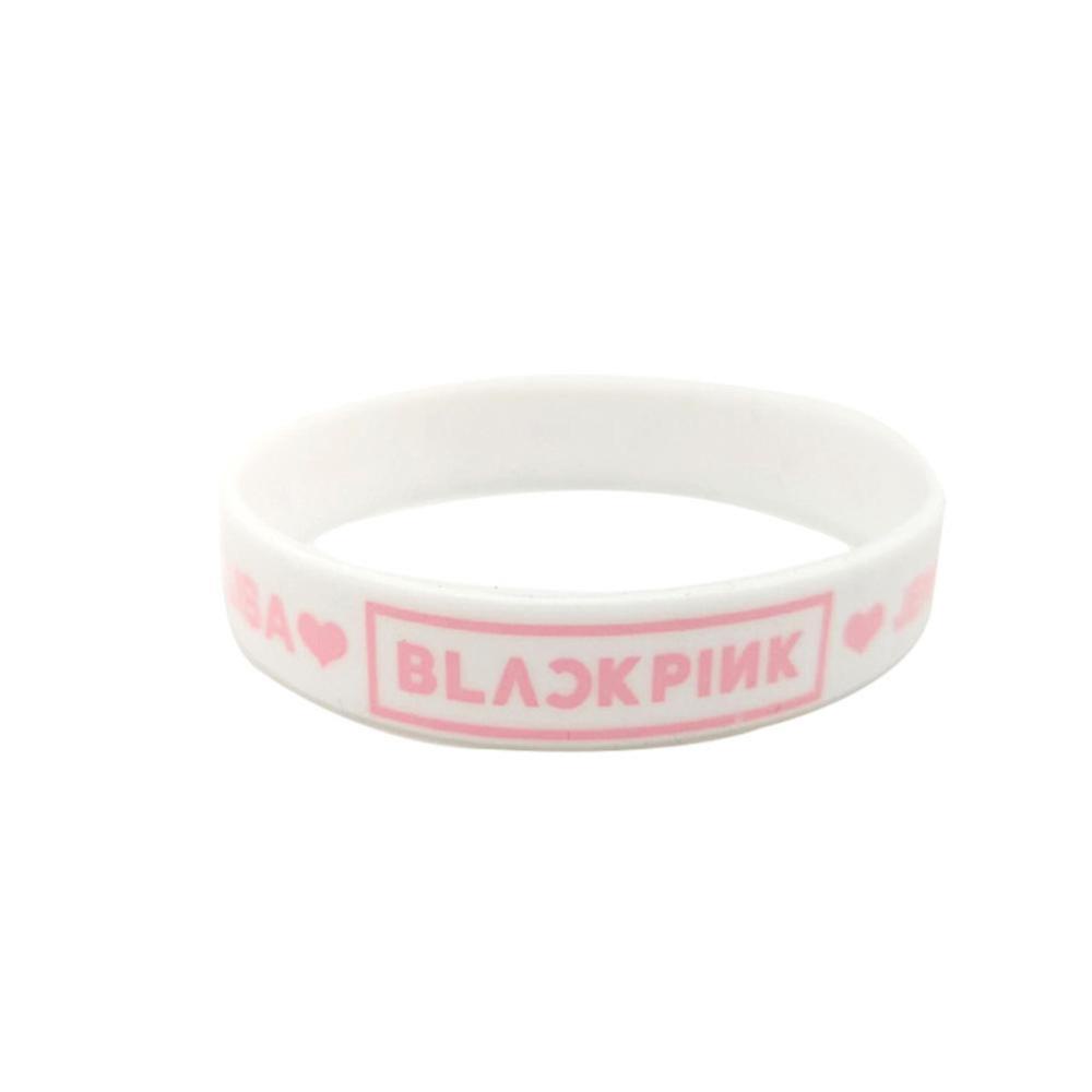 Timekey Gelang Silikon Motif Nama Anggota Grup Band KPOP BLACKPINK Warna Pinkputih X2Z2