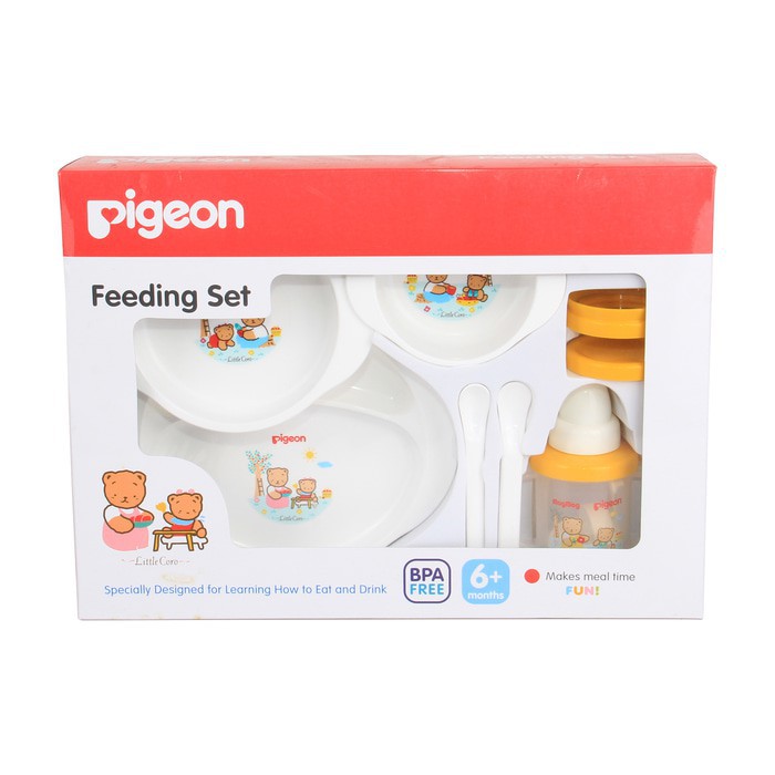 Castle - PIGEON Feeding Set With Training Cup | Perlengkapan Makan Bayi