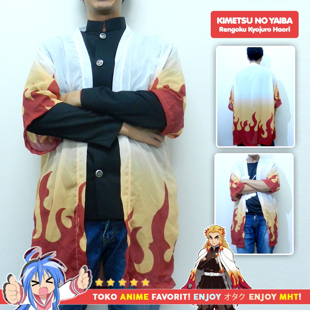 Haori Anime - Loose Kimono Kimetsu no Yaiba - Kyojuro Rengoku Style