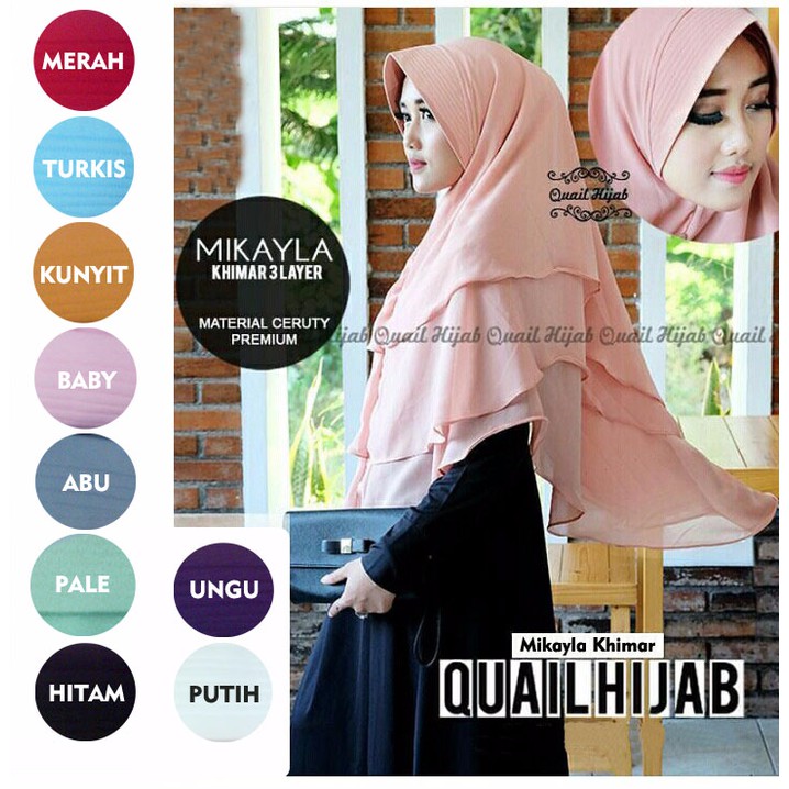 Hijab Jilbab Jumbo Khimar Syari Khimar Pet Khimar Ceruti Jumbo Mikayla