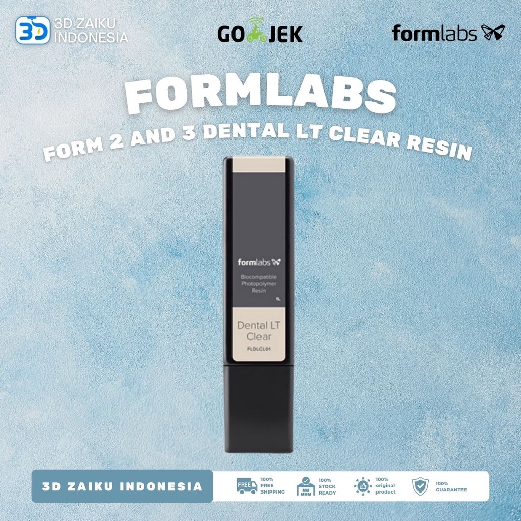 Original Formlabs Form 2 and 3 Dental LT Clear Resin for 3D Printing