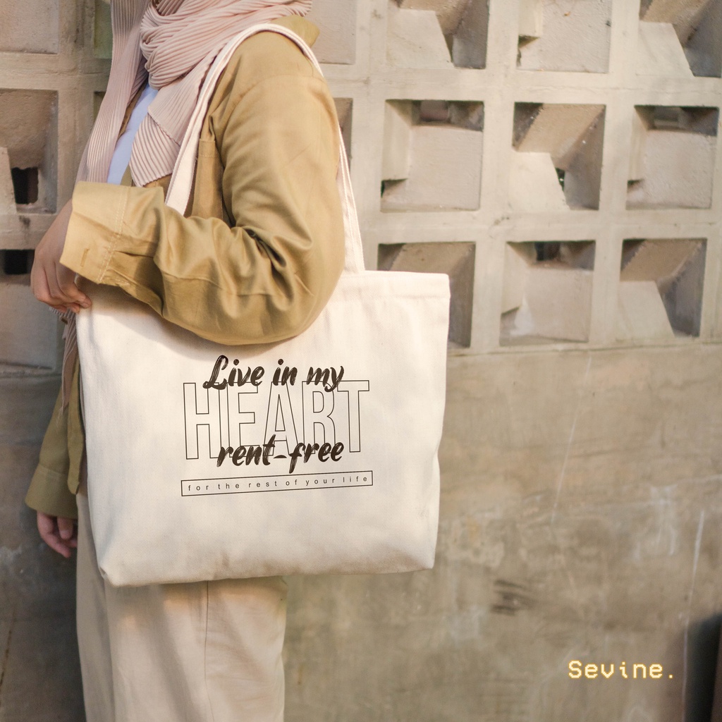 Sevine Tote Bag Kanvas Emily Tas Resleting Wanita Kuliah Fashion Laptop Totebag Quotes Vintage Series - CMW