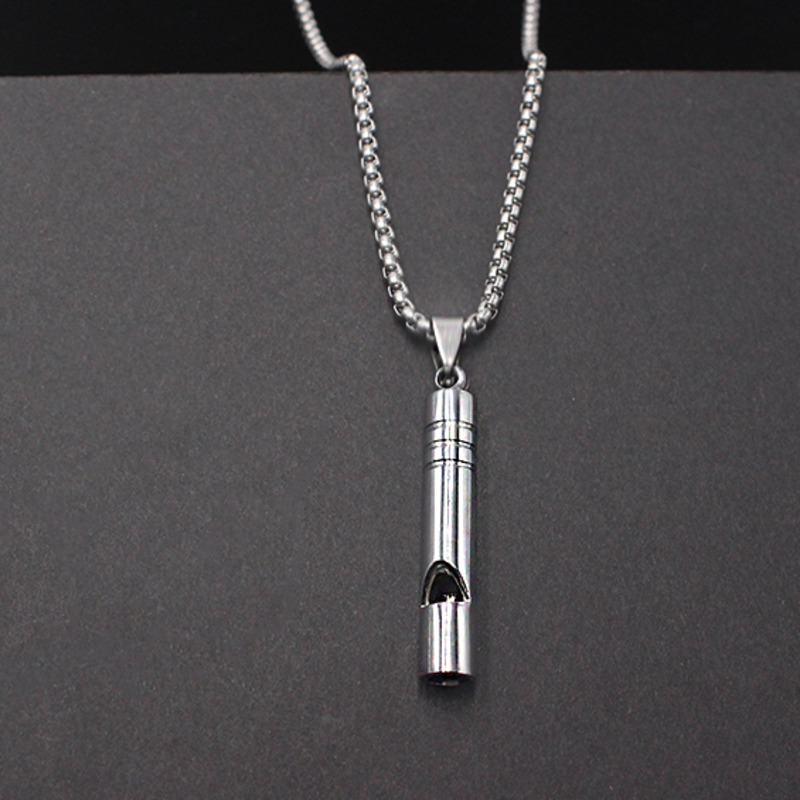 Necklace Whistle Pendant Hip Hop Street Hipster Jumping Die Chain