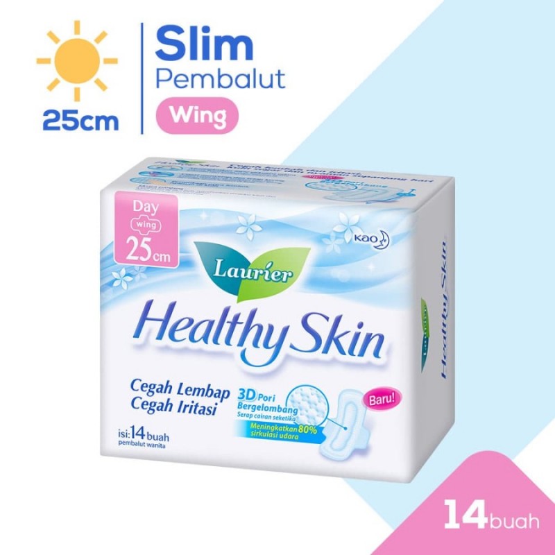 Laurier Healthy Skin Day Pembalut Wanita 25 cm - 14 s