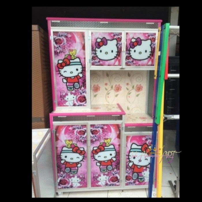 Rak / Lemari Dapur Unik Karaktee Pintu 6 - Rak Piring Alumunium