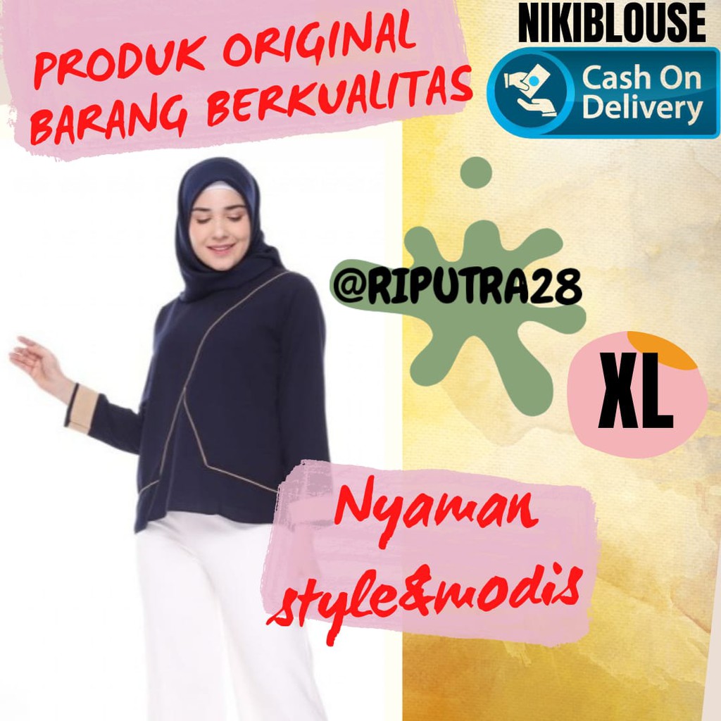 Baju Atasan Muslim Wanita Remaja Blouse Lengan Panjang Blus  Terbaru Niki Blouse OS 75 Niki Blous