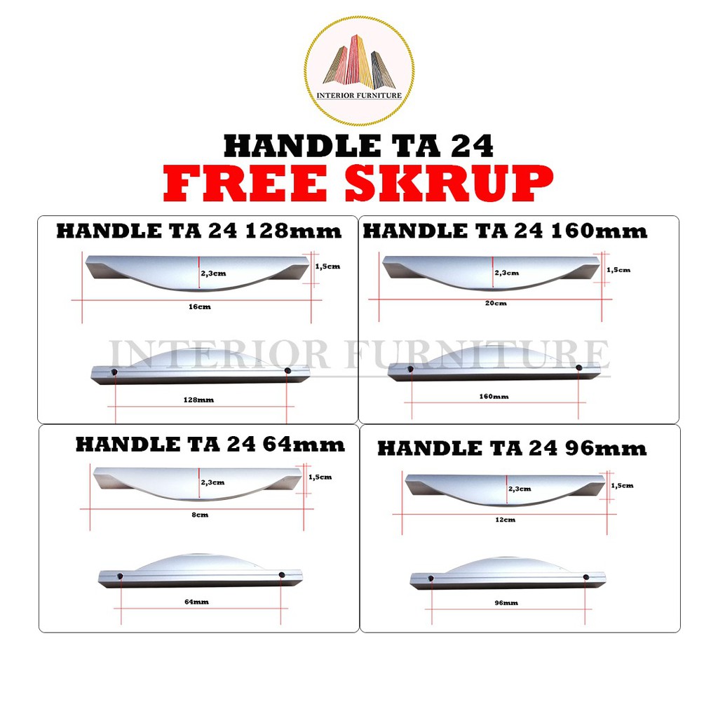 Handle Tarikan Lemari Laci Huben TA 24 Handle Laci Lemari Nakas Kitchen Kabinet