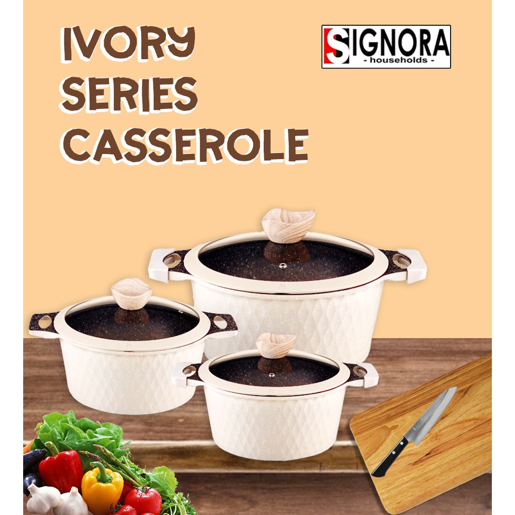 Signora Ivory Series Casserole Free Skillet 24cm