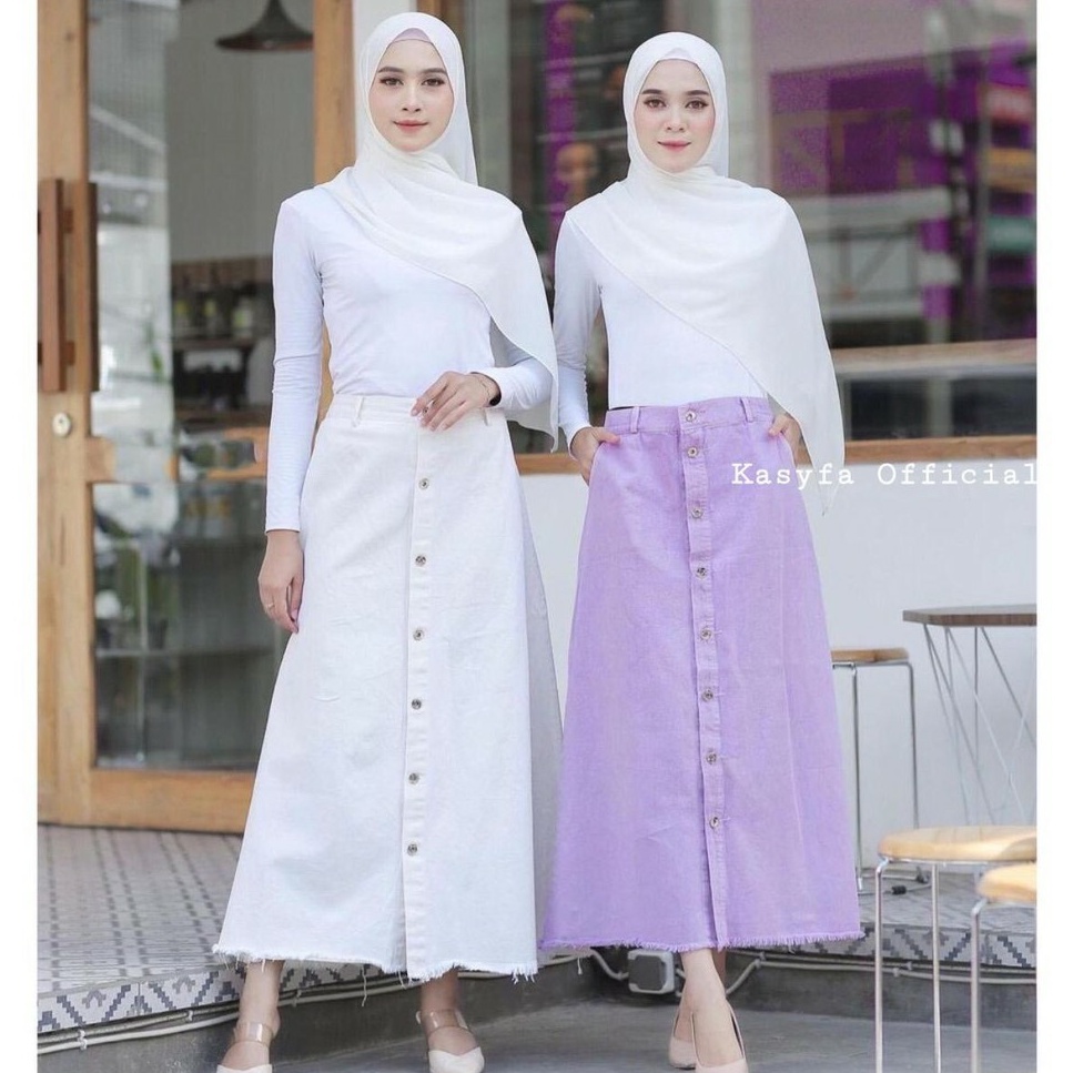 ROK JEANS KANCING RAWIS // XANDRA SKIRT BUTTON